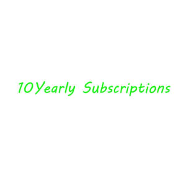 10 Yearly IPTV Subscriptions