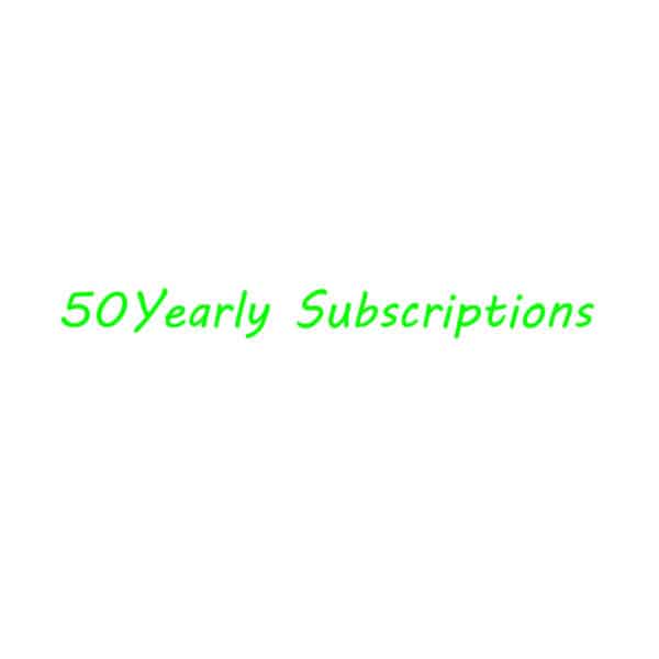 50 Yearly IPTV Subscriptions
